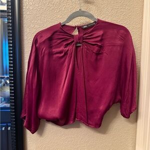 Zara Women's Purple Silk Blouse